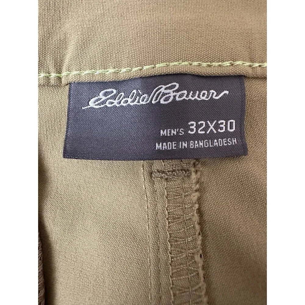 Eddie Bauer Mens Golf Pants Khaki 32x30 Hiking Outdoor Performance Stretch‎ Tan